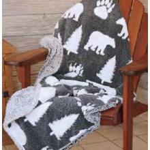  Jacquard Sherpa Blanket Bear Melange