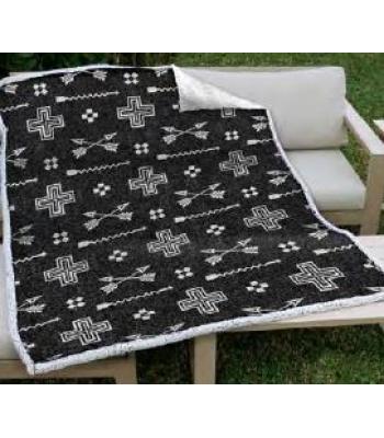  Jacquard Sherpa Blanket Double Crosses Melange