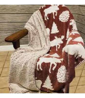 Jacquard Sherpa Blanket Moose Melange