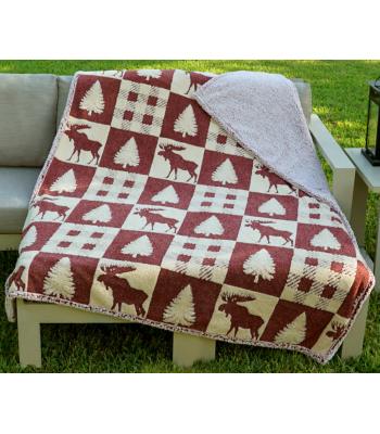  CHECKER MOOSE MELANGE BLANKET