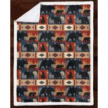 BLACK BEAR SHERPA BLANKET