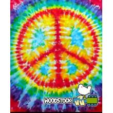Woodstock Peaces Sign Tie Dye Throw 